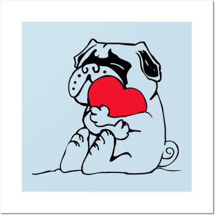 Pug Heart Posters and Art